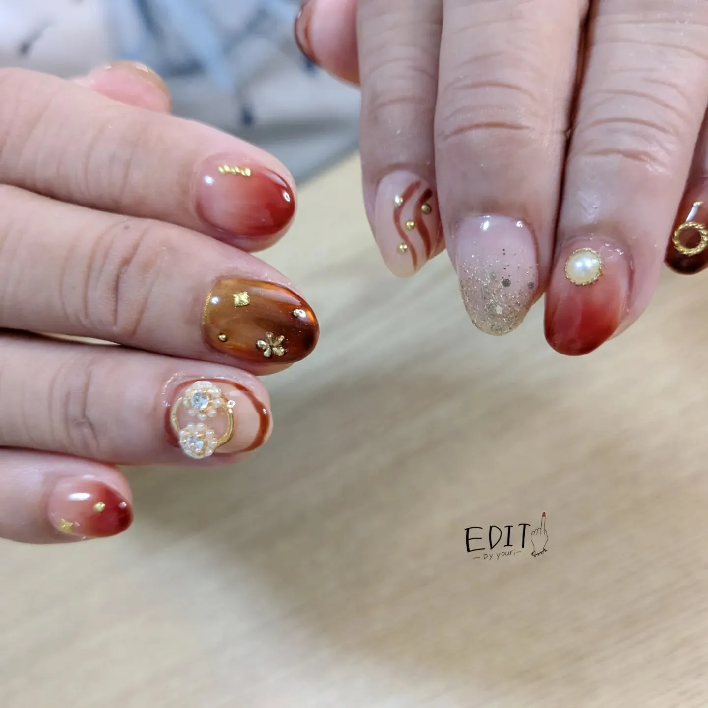 大人可愛いグラデーションのお花デザイン⸜ 🌼 ⸝