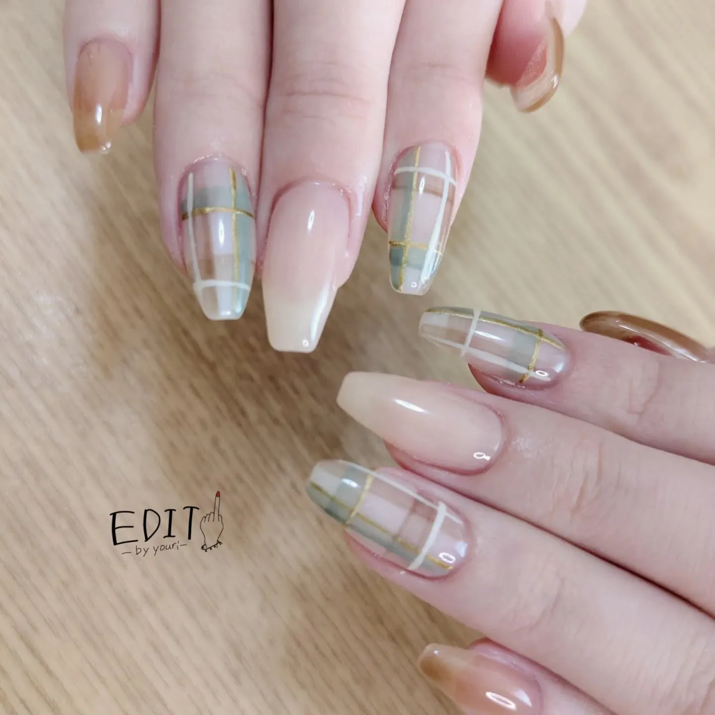 シンプルチェックデザイン🫶🏻💚 ̖́-