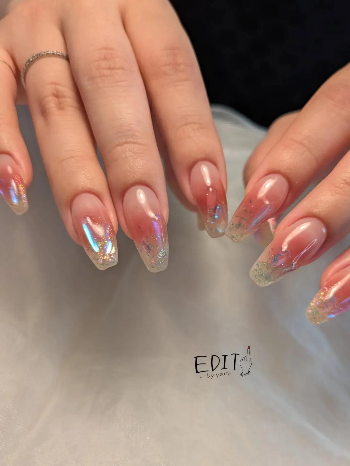 ピンクチークネイル✨🩷💎