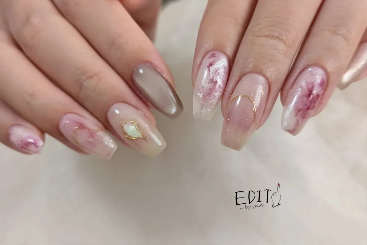 お任せニュアンスピンクの色合いがおしゃれです✨🩷