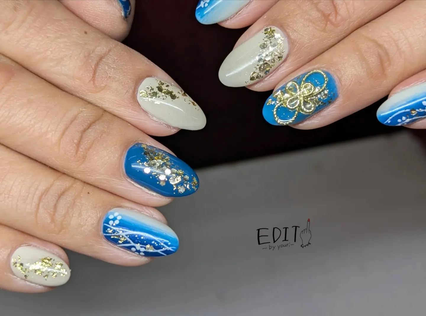 お題【振袖感のあるお正月ネイル】⁡