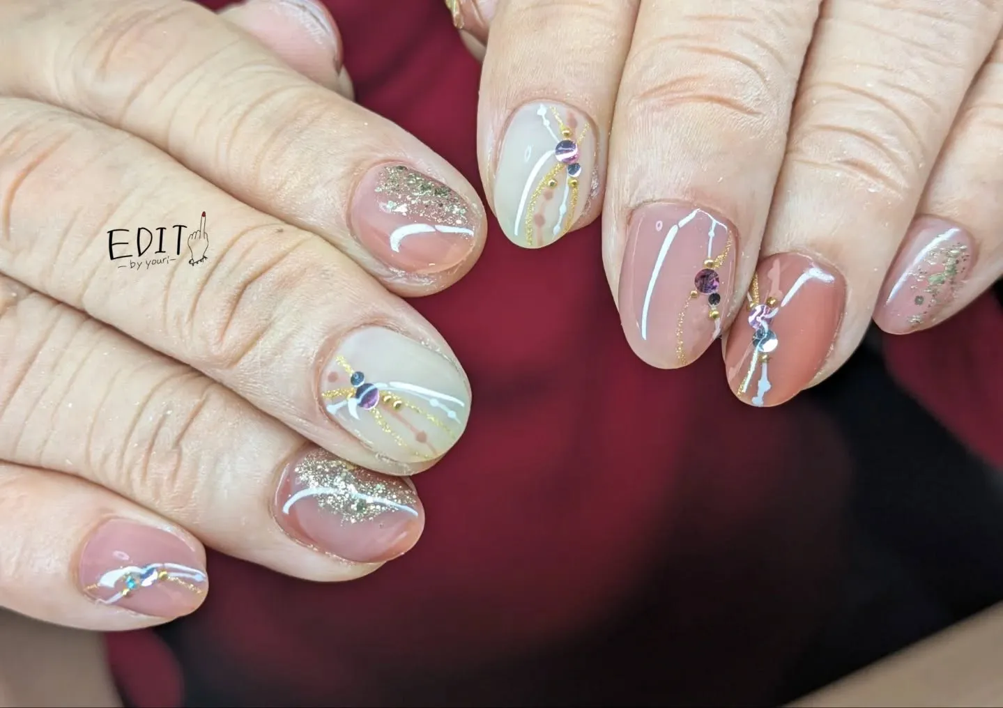 お題【お正月水引きネイル】⁡