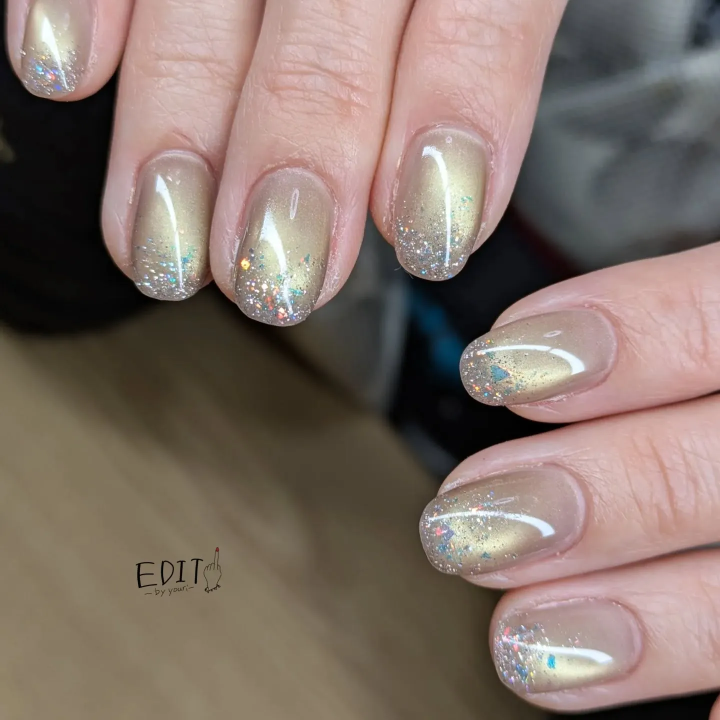 お題【キラキラネイル】⁡