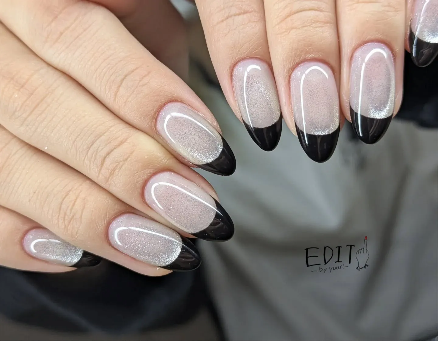 お題【マグネットフレンチネイル】⁡